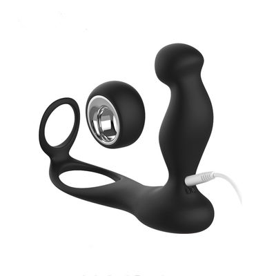 7 Speed ​​ซิลิโคน Dual Penis Ring Wireless Contol 135mm Anal Plug Cock Ring