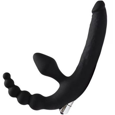 14 ซม. นวดคู่ LGBT เซ็กส์ทอย Strapon Dildo Butt Plug Vibrator