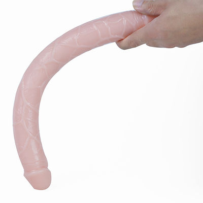 กันน้ำสมจริง Double Headed Dong 38 ซม. ยืดหยุ่นสำหรับผู้หญิง