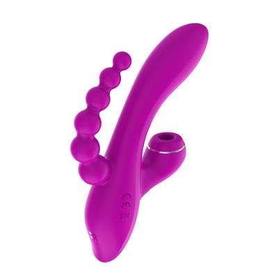 3 In 1 Sucking Vibrator G Motion Rabbit Wand 500mAh 7 โหมดกันน้ำ