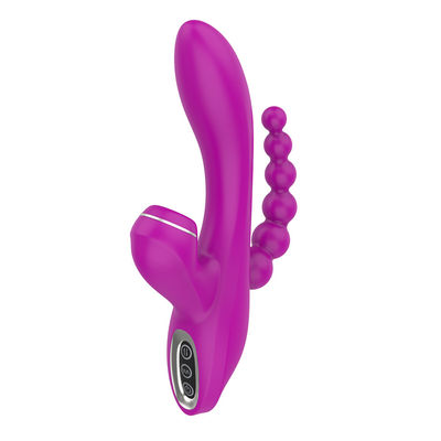 3 In 1 Sucking Vibrator G Motion Rabbit Wand 500mAh 7 โหมดกันน้ำ