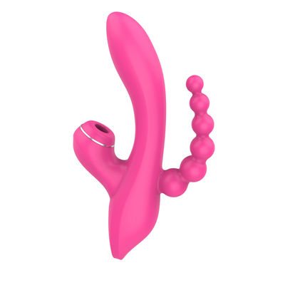 3 In 1 Sucking Vibrator G Motion Rabbit Wand 500mAh 7 โหมดกันน้ำ