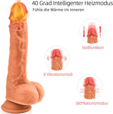 ไร้สายหมุนความร้อนน้ำผึ้งเซ็กส์ทอย 23cm สั่น Dildo