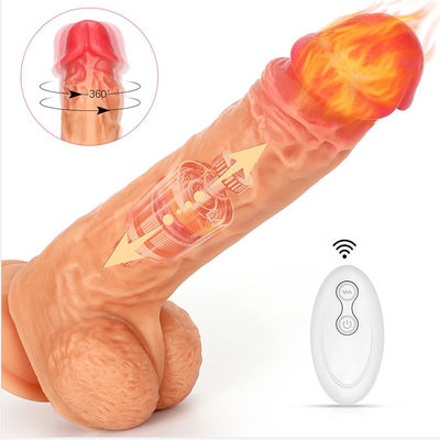 ไร้สายหมุนความร้อนน้ำผึ้งเซ็กส์ทอย 23cm สั่น Dildo