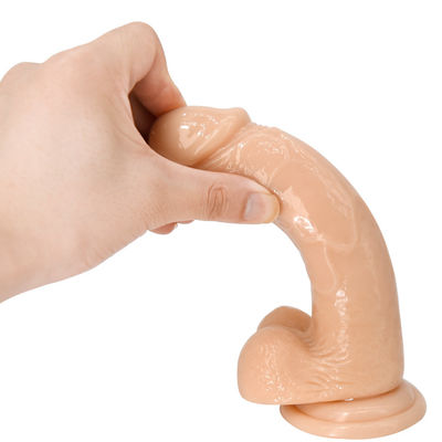 สมจริงดูดถ้วย Dildo เพศของเล่น 22 ซม. คริสตัลดิ๊กสำหรับผู้หญิง