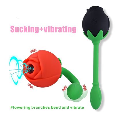 IPX6 Rose Clitoral Sucker Vibrator ของเล่นทางเพศช่องคลอด G Spot Stimulation Clitoral Sucking Device