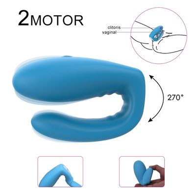 2 มอเตอร์ U Type Vibrator เซ็กส์ทอยซิลิโคน ABS รีโมทคอนโทรลไร้สาย ODM