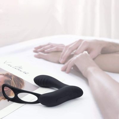 3 In one Male Ring Vibrator ปลั๊กเสียบส่วนบุคคลแบบไร้สายรีโมทคอนโทรล 400mah