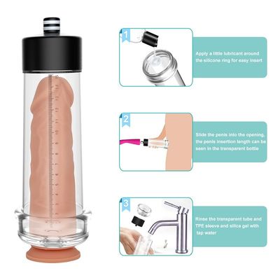 Electric Enlarge Penis Mens Sex Toys จอแสดงผล LCD USB ชาร์จใหม่ได้ 15cm