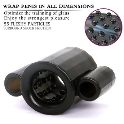 9v ABS รีโมท แขนอวัยวะเพศชายแหวนคู่เซ็กส์ทอยกระตุ้นไฟฟ้า