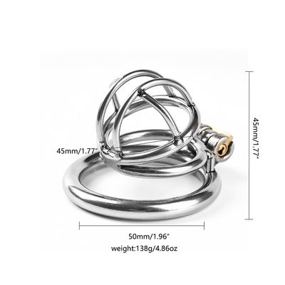 สแตนเลสบุรุษเซ็กส์ทอย Cock Chastity Cage อุปกรณ์ Chastity ชาย 50mm