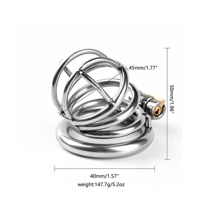สแตนเลสบุรุษเซ็กส์ทอย Cock Chastity Cage อุปกรณ์ Chastity ชาย 50mm