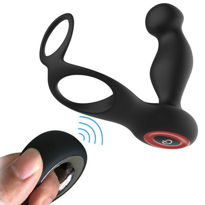 7 Speed ​​ซิลิโคน Dual Penis Ring Wireless Contol 135mm Anal Plug Cock Ring
