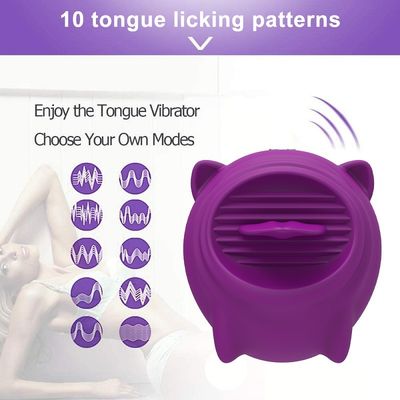 10 Speeds Nipple Sucking Womens Sex Toys ช่องปากเลียซิลิโคนทางการแพทย์ 6.5cm