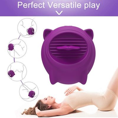 10 Speeds Nipple Sucking Womens Sex Toys ช่องปากเลียซิลิโคนทางการแพทย์ 6.5cm
