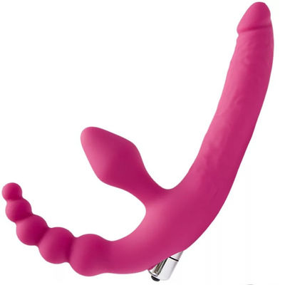 14 ซม. นวดคู่ LGBT เซ็กส์ทอย Strapon Dildo Butt Plug Vibrator