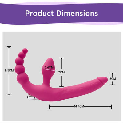 14 ซม. นวดคู่ LGBT เซ็กส์ทอย Strapon Dildo Butt Plug Vibrator