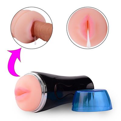3D Textured Electric Masturbator ชายคัพ กระสุน เครื่องสั่นลิ้นดูดช่องปาก 22cm